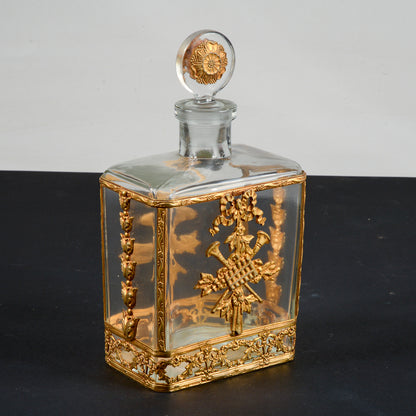 bottiglia da whisky liquore decorata in metallo dorato