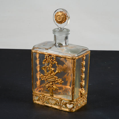 bottiglia da whisky liquore decorata in metallo dorato