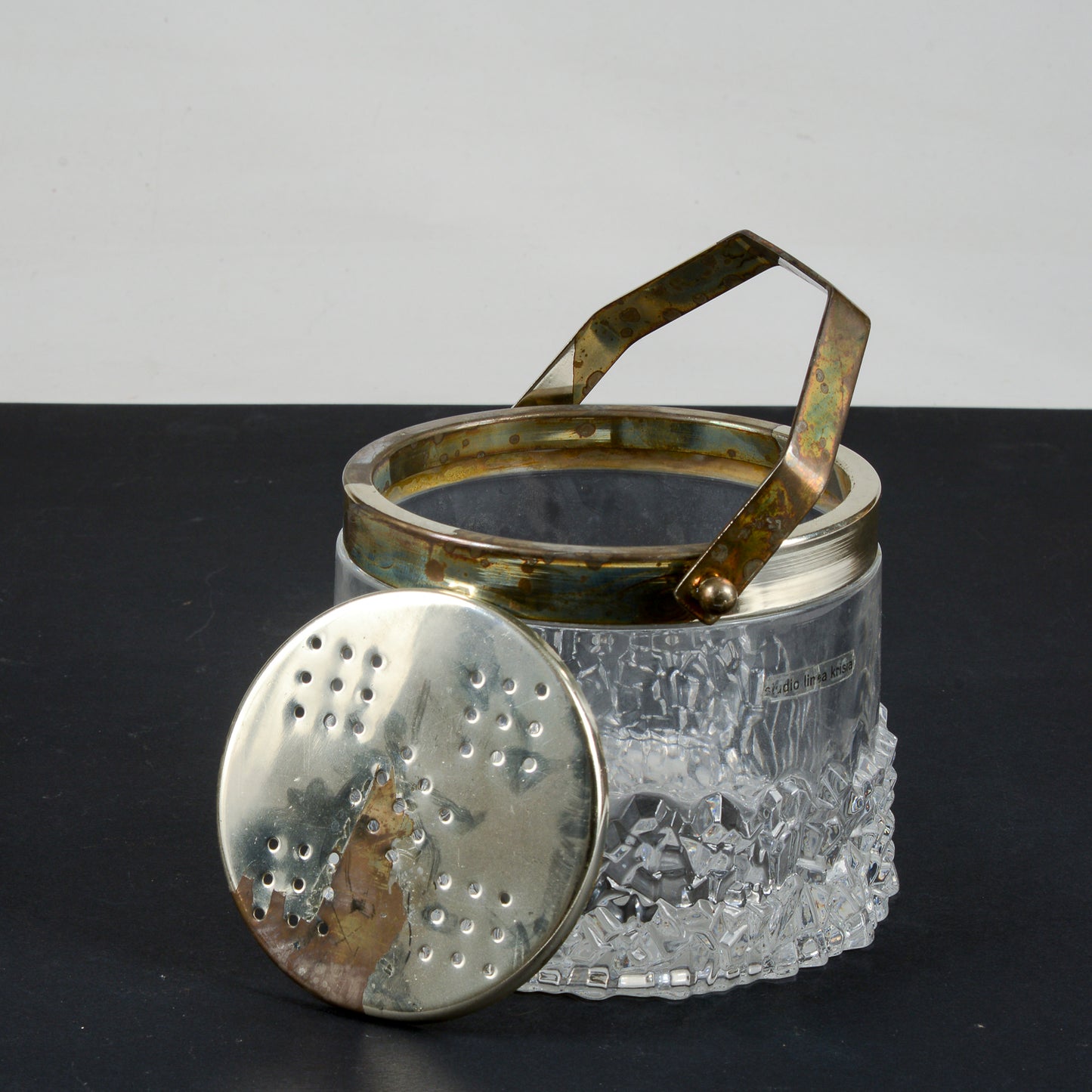 ciotola vaso portaghiaccio ghiaccio design studio linea krisia metallo argentato