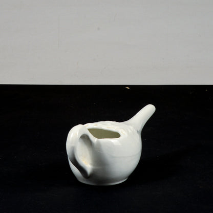 lattiera in ceramica bianca con decoro floreale firmata S.B.Richard