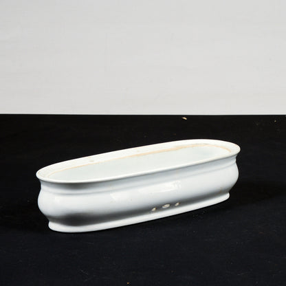 scatolina in ceramica bianca porta sapone, aromi, sali da bagno firmata laveno verbanum stone