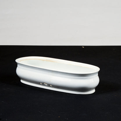 scatolina in ceramica bianca porta sapone, aromi, sali da bagno firmata laveno verbanum stone