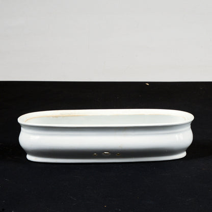 scatolina in ceramica bianca porta sapone, aromi, sali da bagno firmata laveno verbanum stone