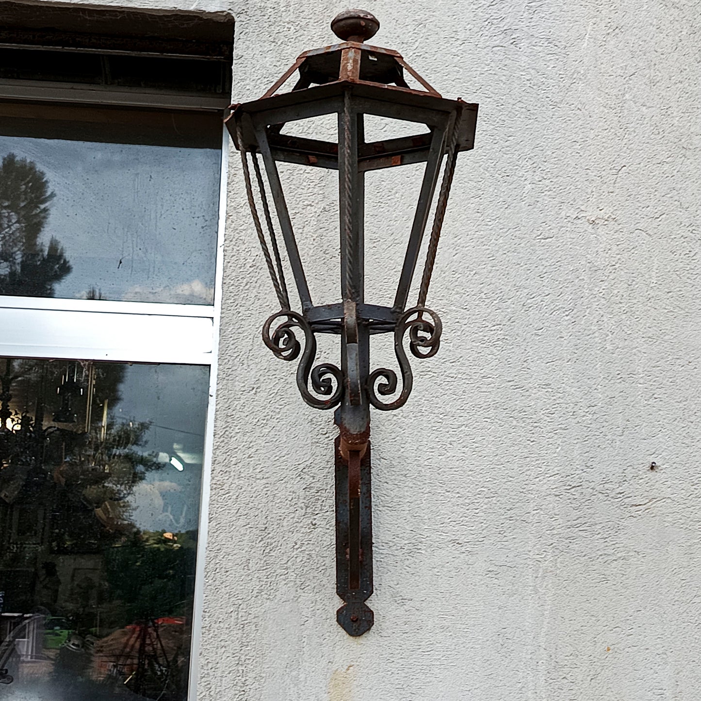 Lanterna lampione da esterno in ferro da parete