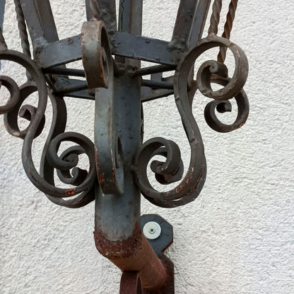 Lanterna lampione da esterno in ferro da parete