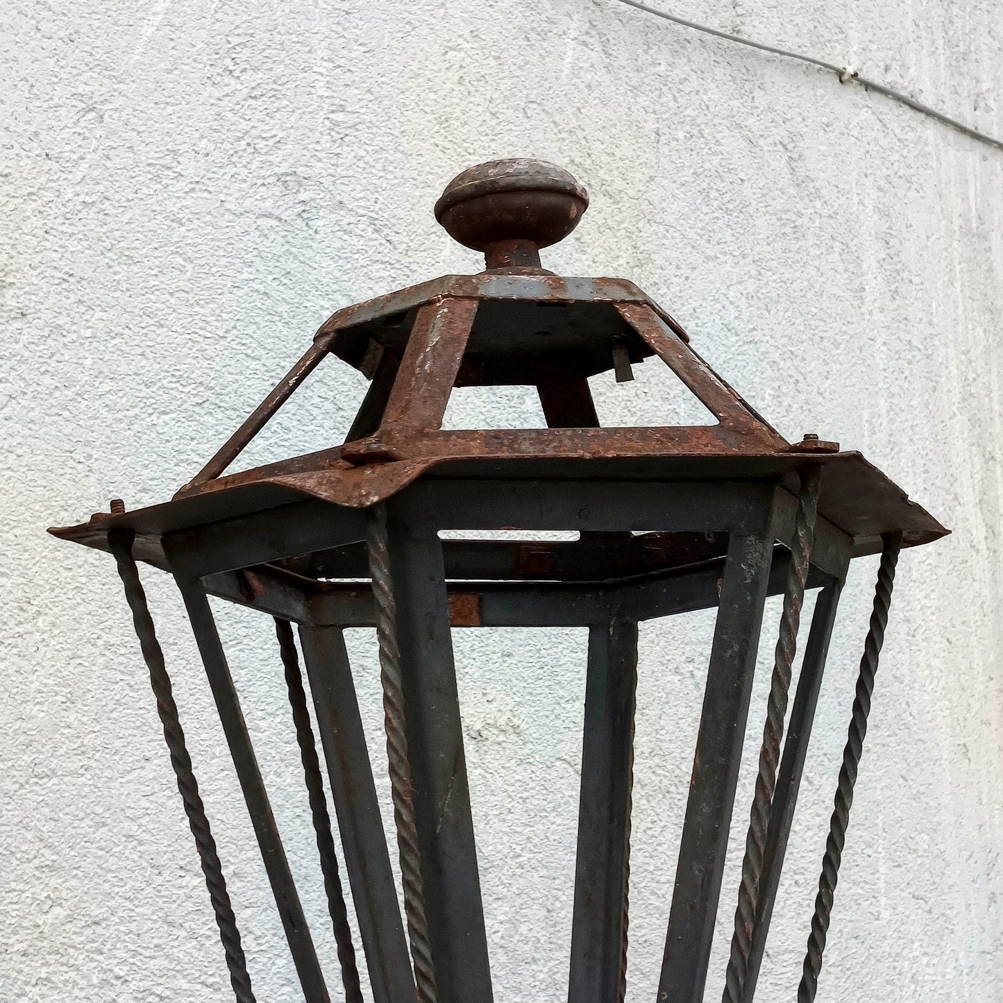 Lanterna lampione da esterno in ferro da parete
