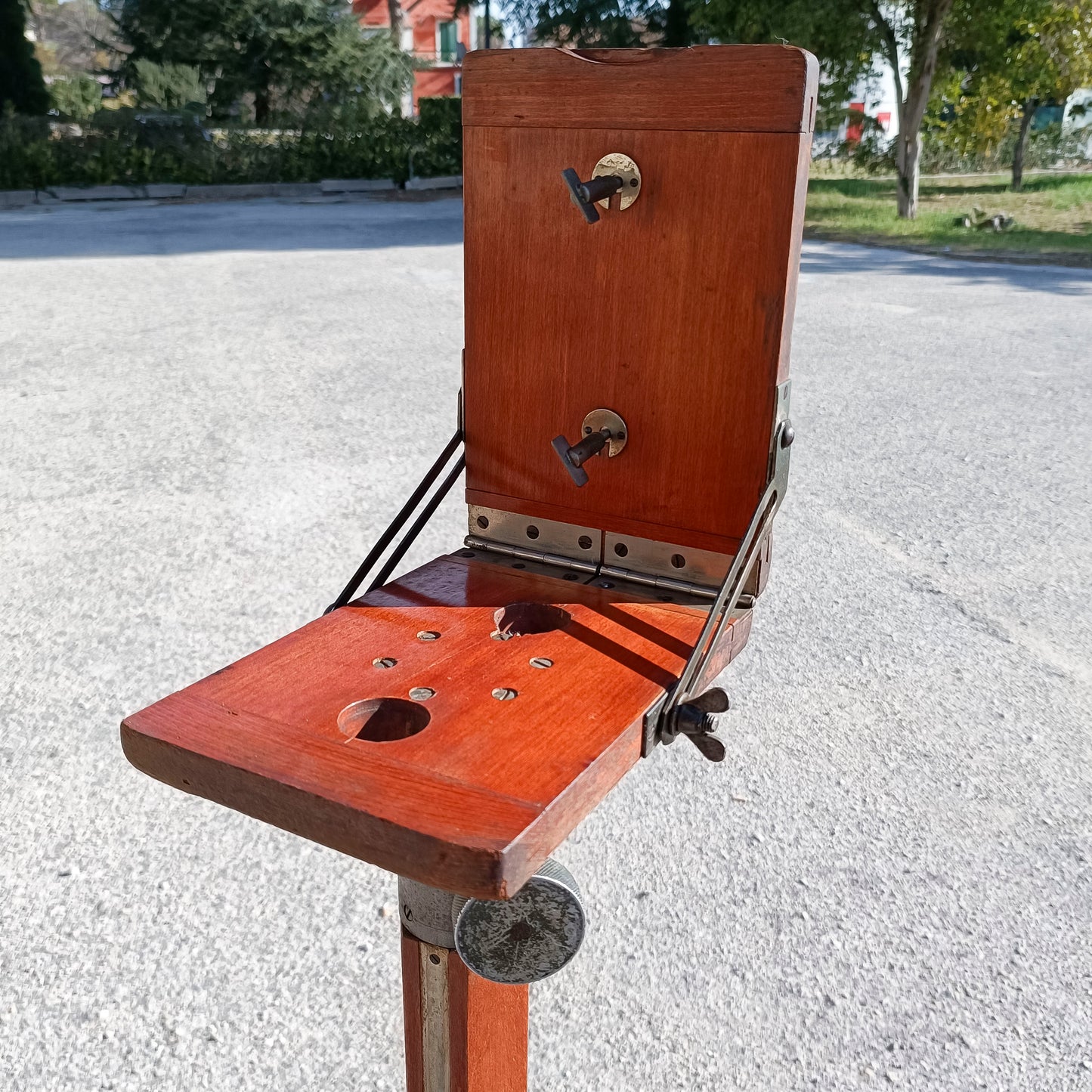cavalletto colonna a cremagliera da banco ottico ditta fatif