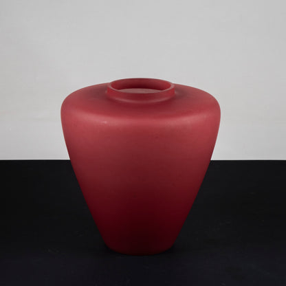 vaso in vetro rosso opaco vintage 1980