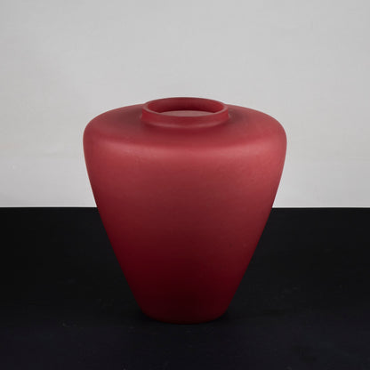 vaso in vetro rosso opaco vintage 1980