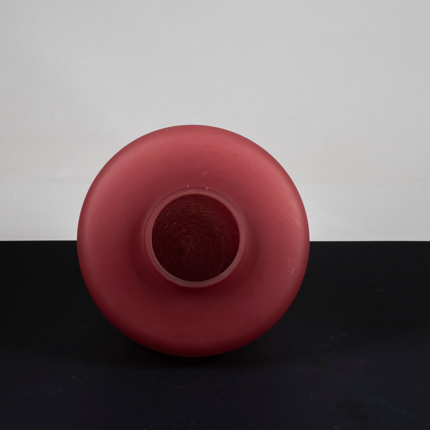 vaso in vetro rosso opaco vintage 1980