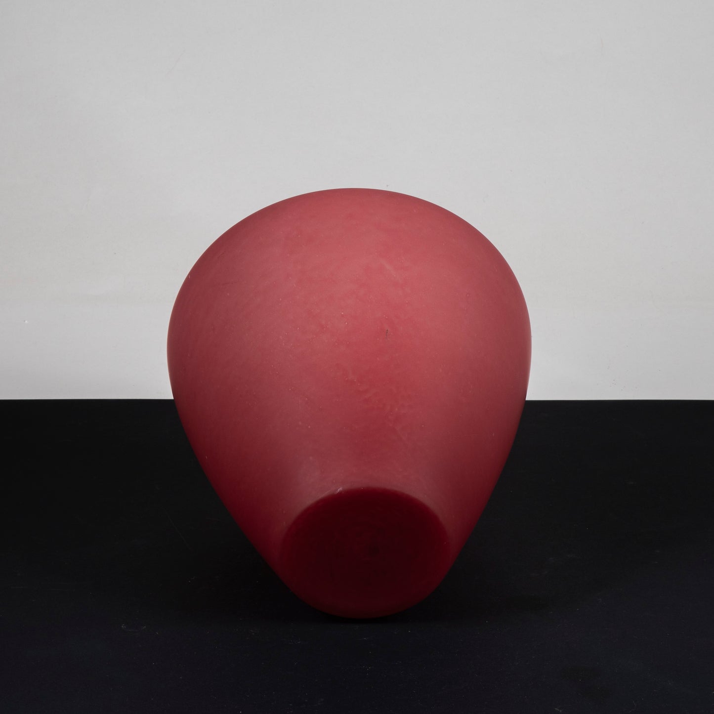 vaso in vetro rosso opaco vintage 1980