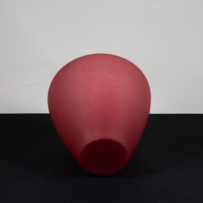 vaso in vetro rosso opaco vintage 1980