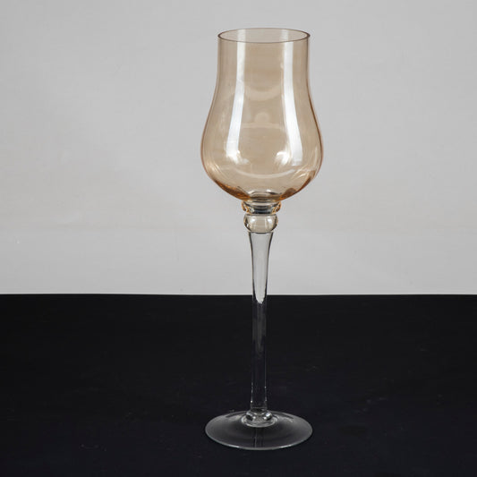 vaso bicchiere calice decorativo in vetro bicolore vintage 1980