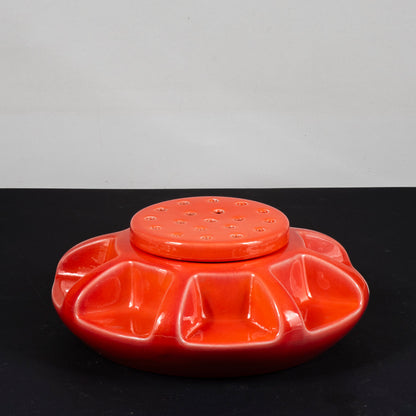 centrotavola ceramica arancione profumatore vintage