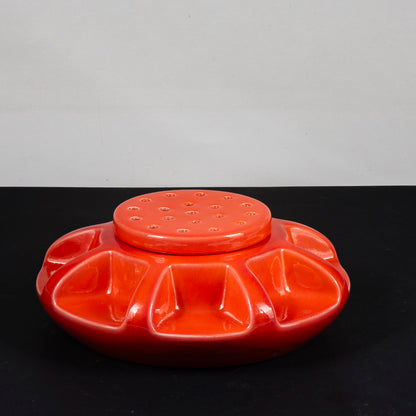 centrotavola ceramica arancione profumatore vintage