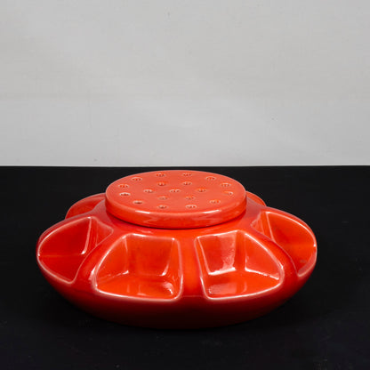 centrotavola ceramica arancione profumatore vintage