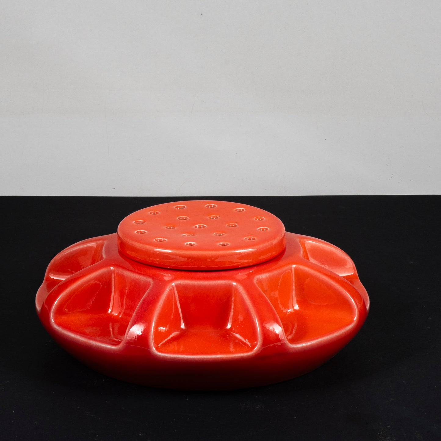 centrotavola ceramica arancione profumatore vintage