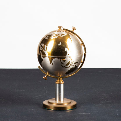 portasigarette anni 70 mappamondo in metallo globo studio scrivania