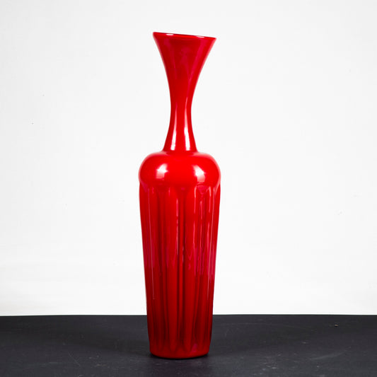 vaso in vetro rosso home decor lavorato a mano
