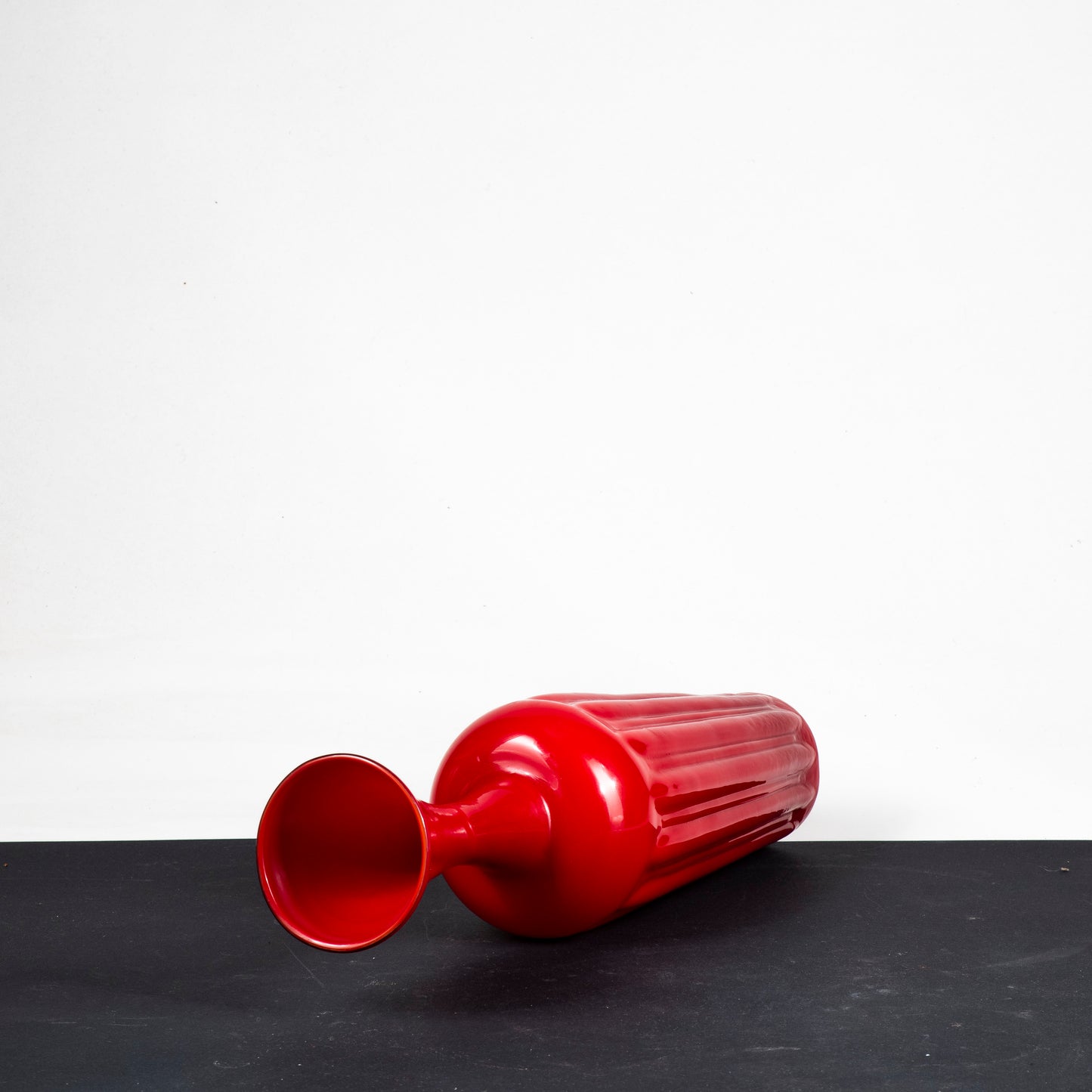 vaso in vetro rosso home decor lavorato a mano