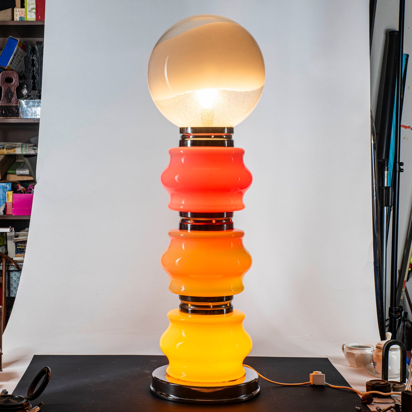 lampa da terra Mazzega design Carlo Nason multicolore completamente originale dell epoca