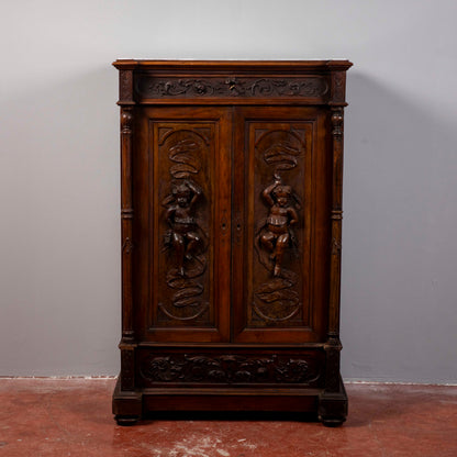 mobile credenza secretaire intagliato con cassetti
