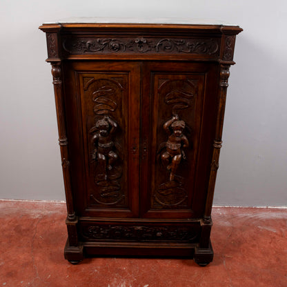 mobile credenza secretaire intagliato con cassetti