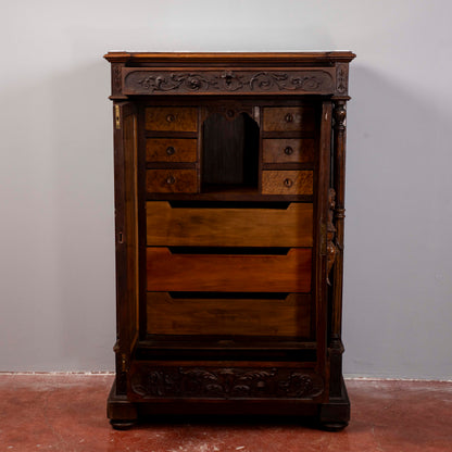 mobile credenza secretaire intagliato con cassetti
