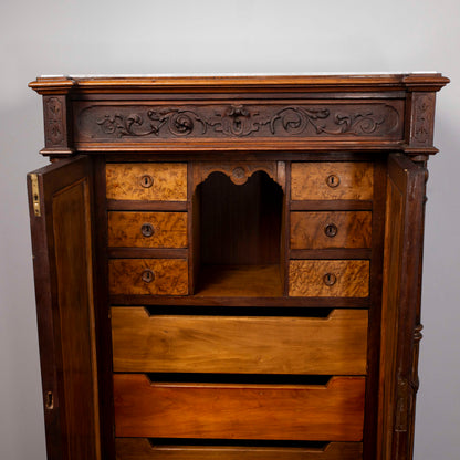 mobile credenza secretaire intagliato con cassetti
