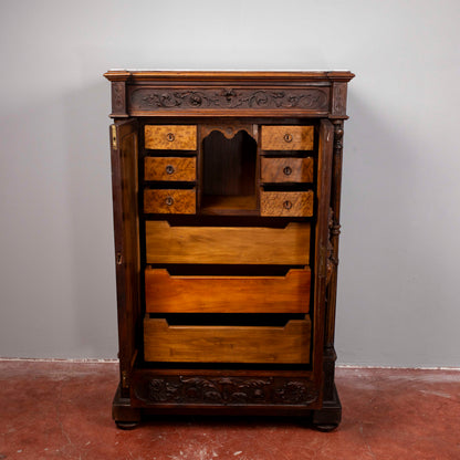 mobile credenza secretaire intagliato con cassetti