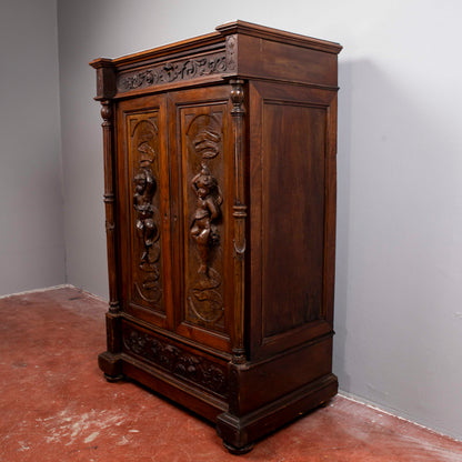 mobile credenza secretaire intagliato con cassetti