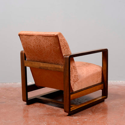 Poltrona Art Deco bicolore stile  Streamline originale 1935
