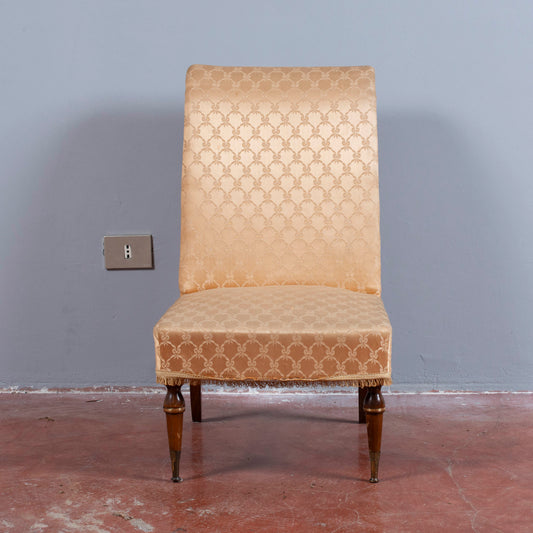 Sedia poltroncina anni 60 con schiena curva