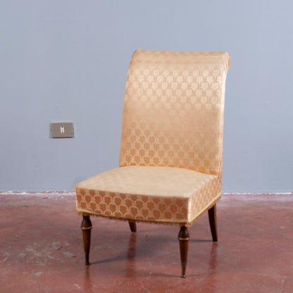 Sedia poltroncina anni 60 con schiena curva
