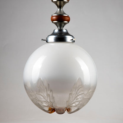 Lampadario vintage anni 70 grande sfera stile Mazzega
