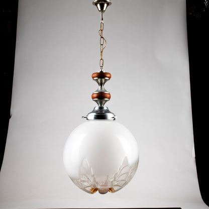 Lampadario vintage anni 70 grande sfera stile Mazzega