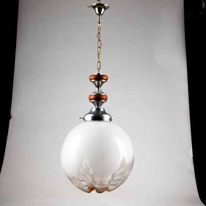 Lampadario vintage anni 70 grande sfera stile Mazzega