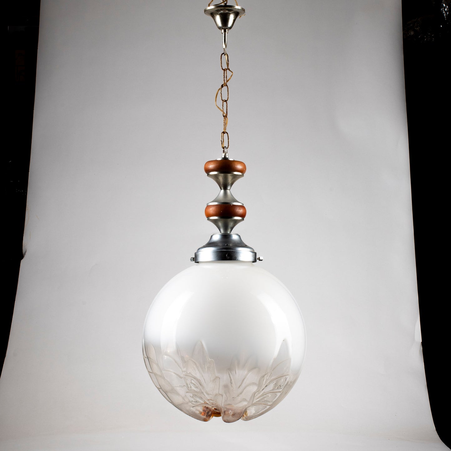 Lampadario vintage anni 70 grande sfera stile Mazzega