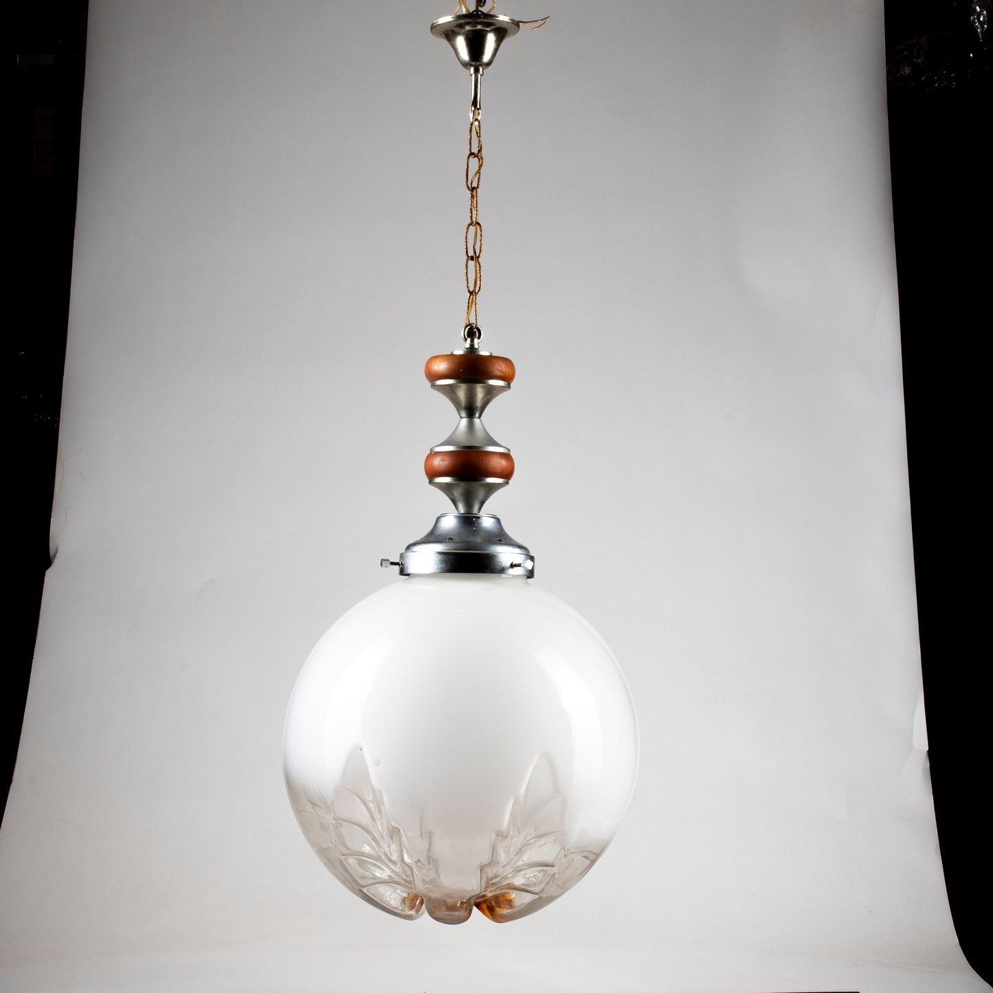 Lampadario vintage anni 70 grande sfera stile Mazzega