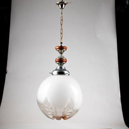 Lampadario vintage anni 70 grande sfera stile Mazzega