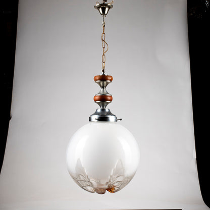 Lampadario vintage anni 70 grande sfera stile Mazzega