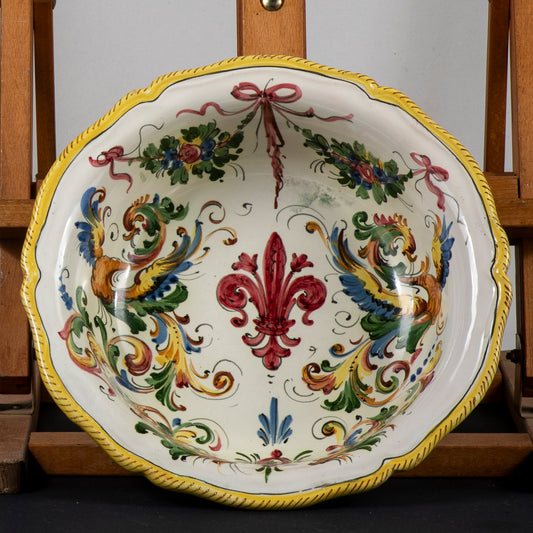 ciotola ceramica italy faenza siena grottesche