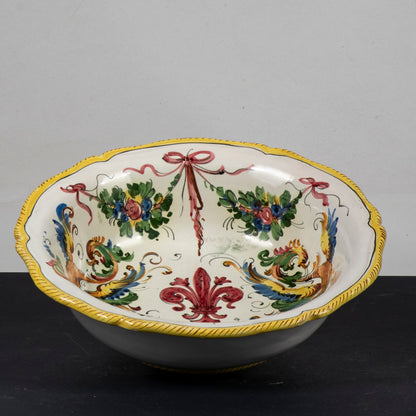 ciotola ceramica italy faenza siena grottesche