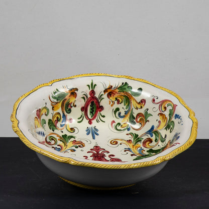 ciotola ceramica italy faenza siena grottesche