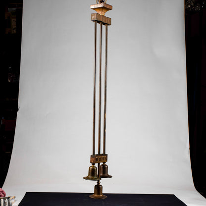 Lampadario Art decò  in metallo ottone a 3 luci