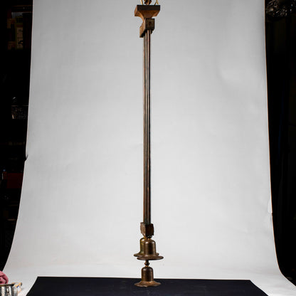 Lampadario Art decò  in metallo ottone a 3 luci