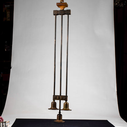 Lampadario Art decò  in metallo ottone a 3 luci