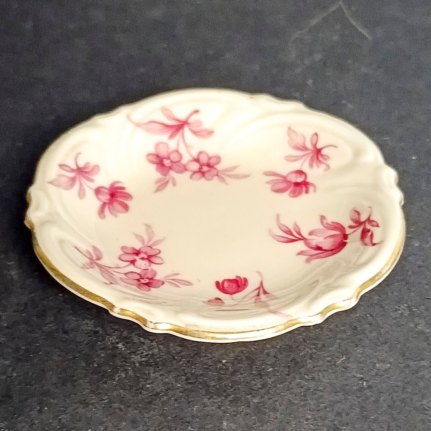 Piattino decorato con fiori in porcellana  Schwarzenhammer Bavaria  1950