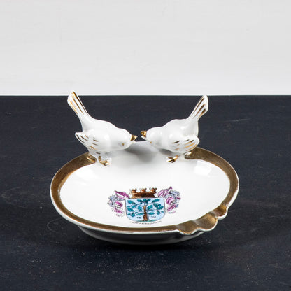 Posacenere in ceramica con stemma Offenbach Bavaria Gerold e Co. Tettau  1950