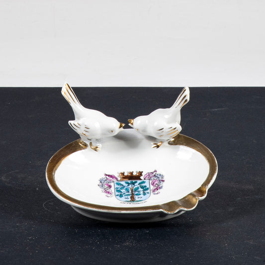Posacenere in ceramica con stemma Offenbach Bavaria Gerold e Co. Tettau  1950